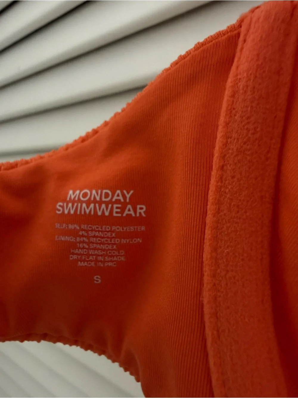 Orange Ribbed Underwire Monday Swimwear Bikini Set